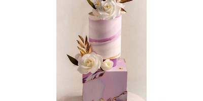Торт Свадебный Акварель с цветами 